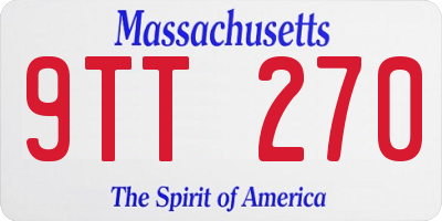 MA license plate 9TT270