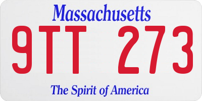 MA license plate 9TT273