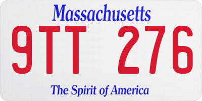 MA license plate 9TT276