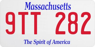 MA license plate 9TT282