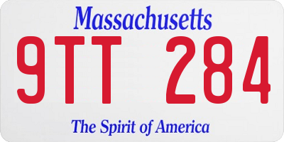 MA license plate 9TT284