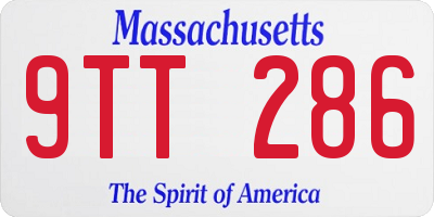 MA license plate 9TT286