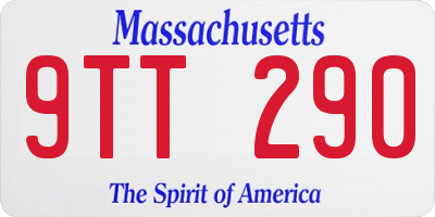 MA license plate 9TT290