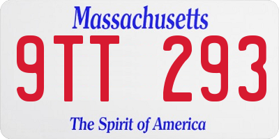 MA license plate 9TT293