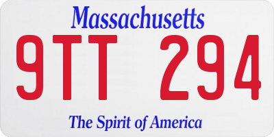 MA license plate 9TT294