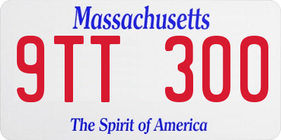 MA license plate 9TT300
