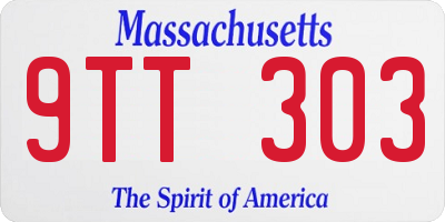MA license plate 9TT303