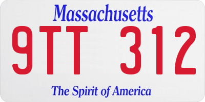 MA license plate 9TT312
