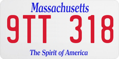 MA license plate 9TT318