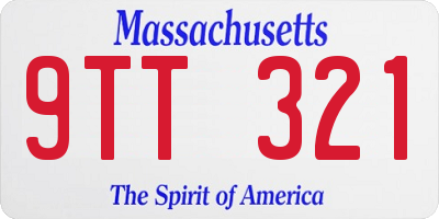 MA license plate 9TT321