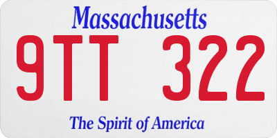 MA license plate 9TT322
