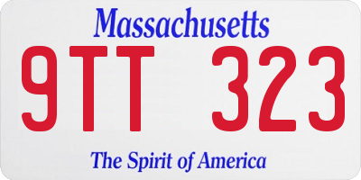 MA license plate 9TT323
