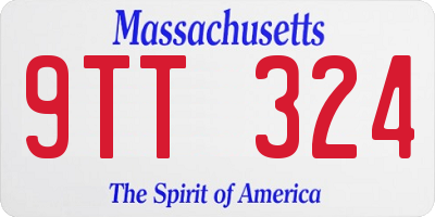 MA license plate 9TT324