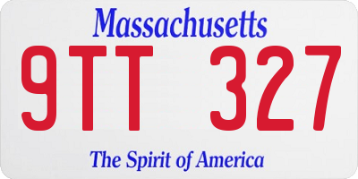 MA license plate 9TT327