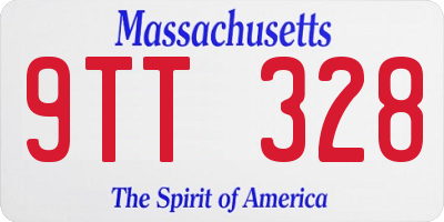 MA license plate 9TT328