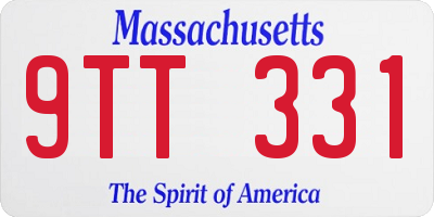 MA license plate 9TT331
