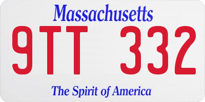 MA license plate 9TT332