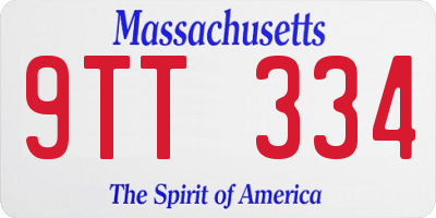 MA license plate 9TT334