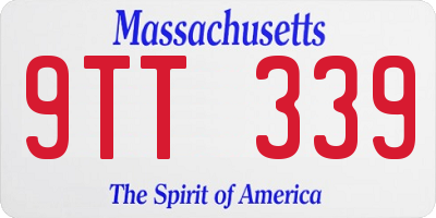 MA license plate 9TT339