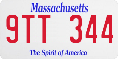 MA license plate 9TT344