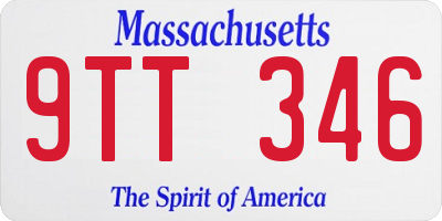 MA license plate 9TT346