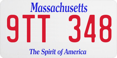 MA license plate 9TT348