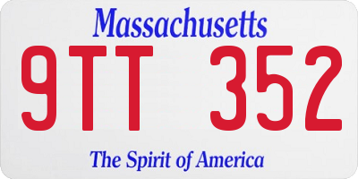 MA license plate 9TT352