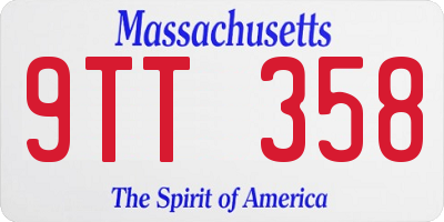 MA license plate 9TT358