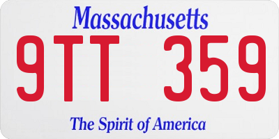 MA license plate 9TT359