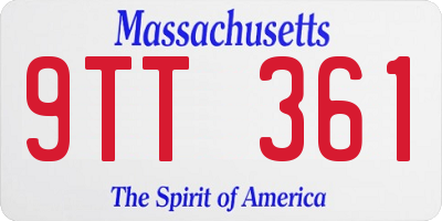 MA license plate 9TT361