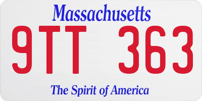 MA license plate 9TT363