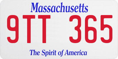 MA license plate 9TT365