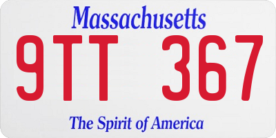 MA license plate 9TT367