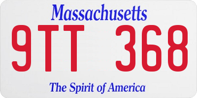 MA license plate 9TT368