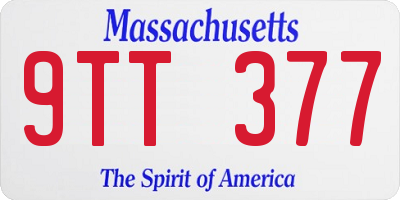 MA license plate 9TT377