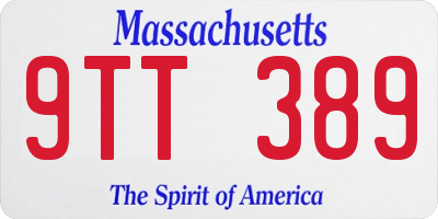 MA license plate 9TT389
