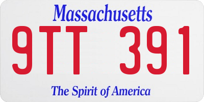 MA license plate 9TT391