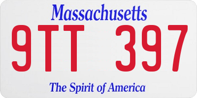 MA license plate 9TT397