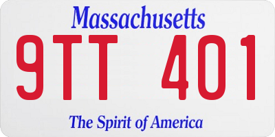 MA license plate 9TT401