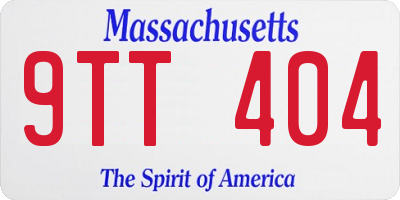 MA license plate 9TT404