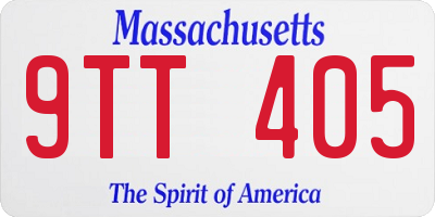 MA license plate 9TT405