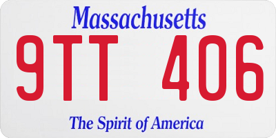 MA license plate 9TT406
