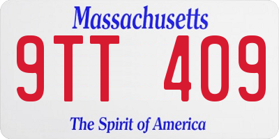 MA license plate 9TT409