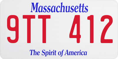 MA license plate 9TT412