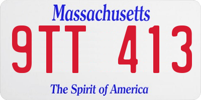 MA license plate 9TT413