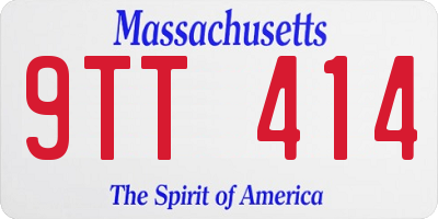 MA license plate 9TT414