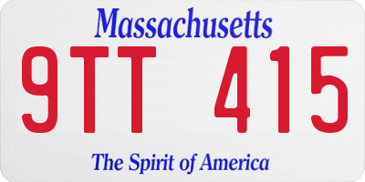 MA license plate 9TT415
