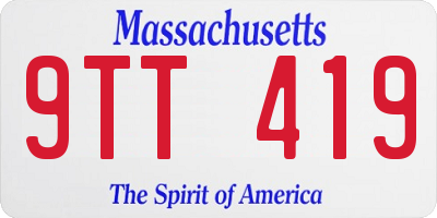 MA license plate 9TT419