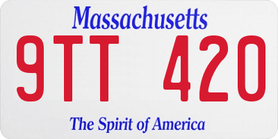 MA license plate 9TT420