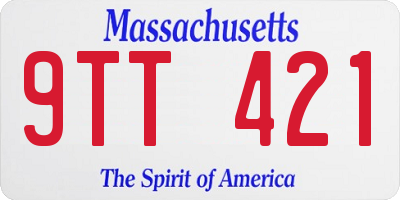 MA license plate 9TT421